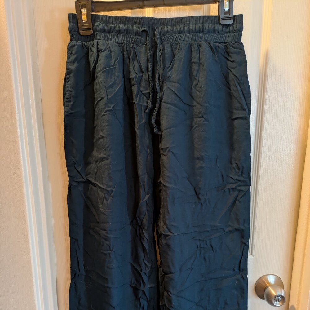 NWOT lotus and luna wide leg yoga harem pants deep teal S/M Petite
